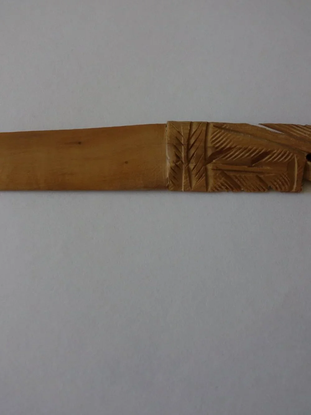 Vintage Carved Bird Handle Wooden Letter Opener about 7.25